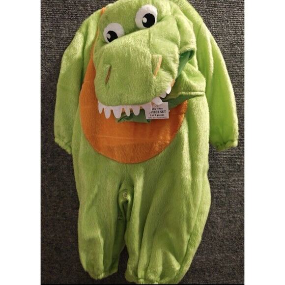 Infant Baby T-Rex Halloween Costume 4-Piece Set Jumpsuit Sz 6-12 Months Unisex - Picture 1 of 6